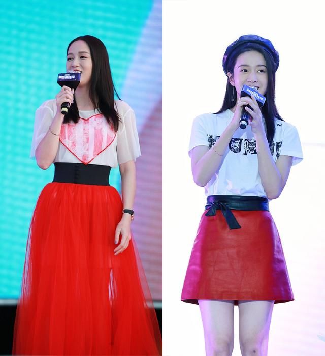 陈乔恩和小18岁的张雪迎撞造型都没输少女感，却在体型上分出胜负