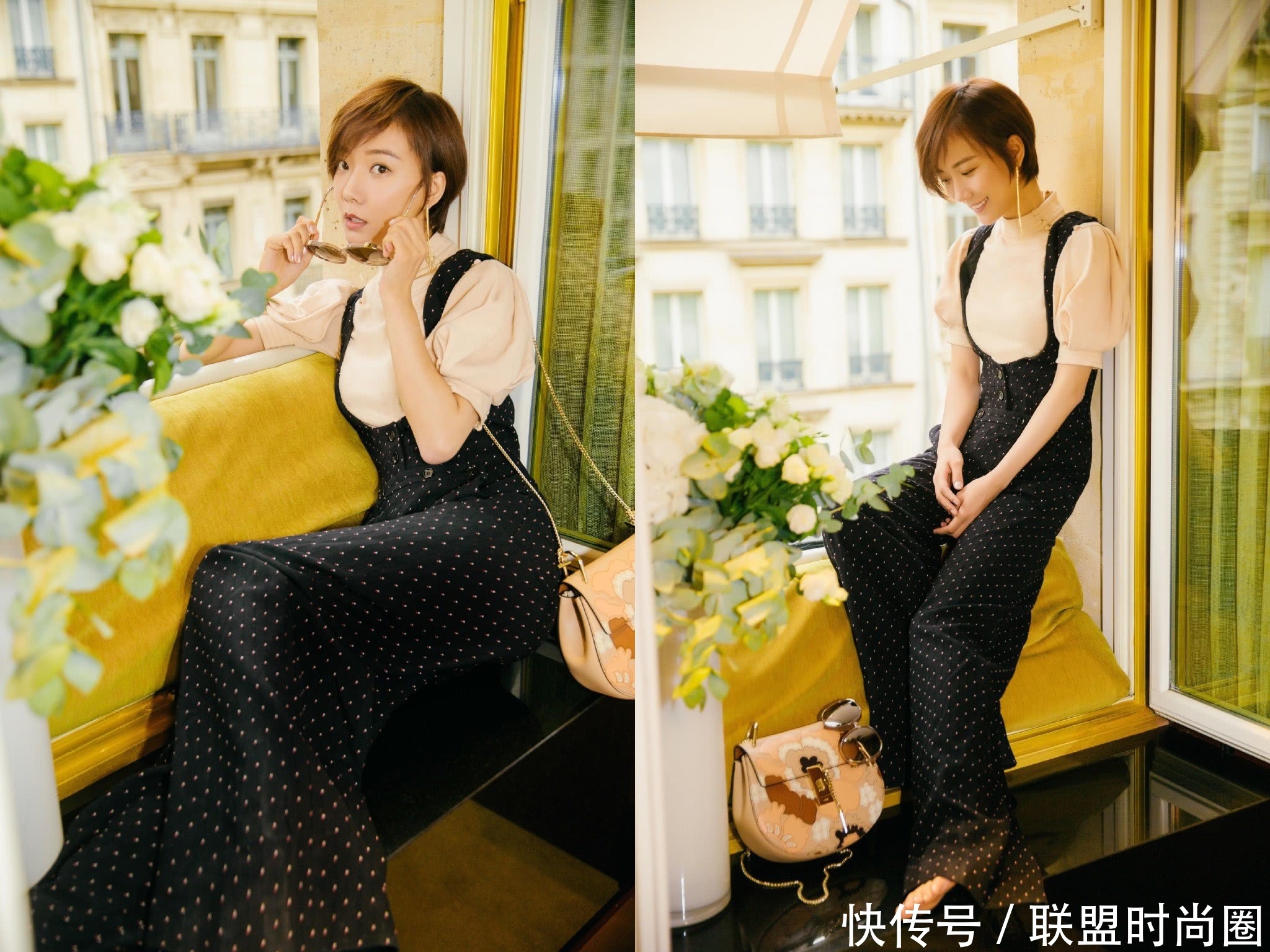 王珞丹真敢穿！全身只穿一件黑西装，搭配皮短靴却显腿粗！