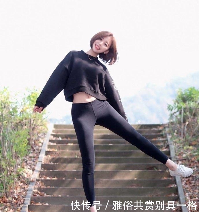紧身裤|美女锻炼的时候一点不认真,紧身裤都白穿了!