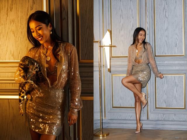 吉克隽逸真敢穿，上身只打了一个结就亮相，网友：真怕会掉下来