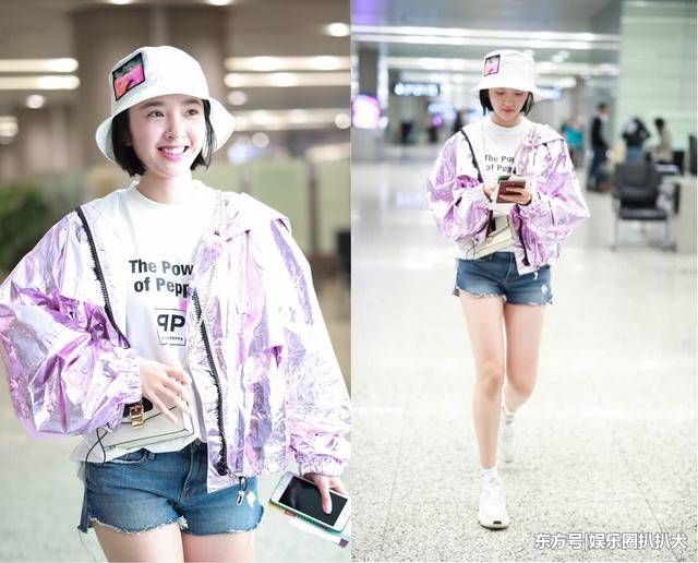 唐艺昕居然吃胖了!短裤穿得又短又紧，网友:还好腿够长!