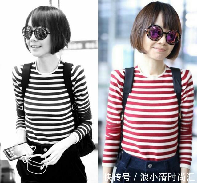 鲁豫机场终于穿对，条纹衫配阔腿裤太有高级感，真的快50岁了？