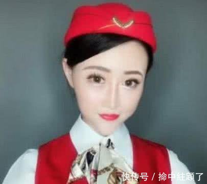 美艳空姐公开卸妆过程, 瓜子脸变大饼脸, 网友 好像在看画皮