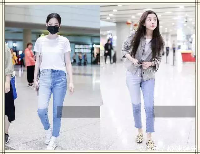 宋祖儿的腿太好看，但同一条牛仔裤欧阳娜娜穿，网友：这是少女腿