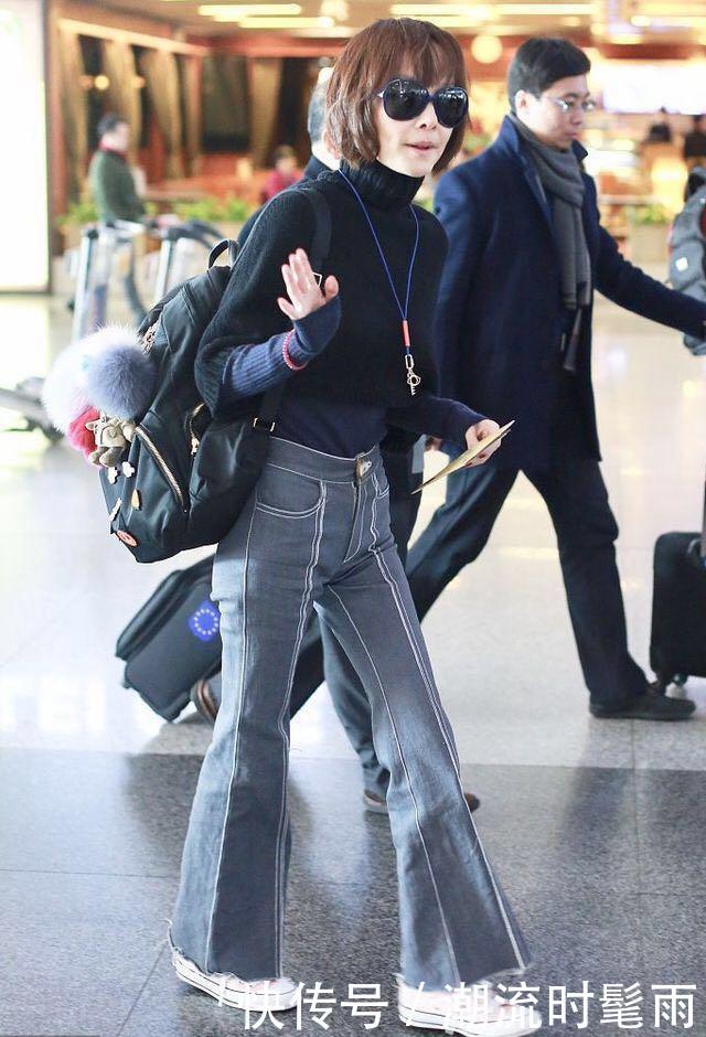 鲁豫瘦得只有80斤，最小码的裤子都塞不满，网友：就是两根竹竿