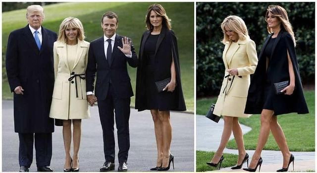马克龙带夫人到处出访，65岁的她穿10cm的恨天高跟鞋比头发还抢眼