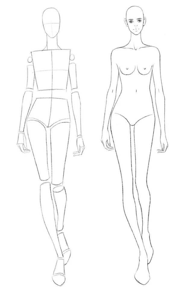  [模特的身]全新-160个服装人体动态【线稿】素材分享！（独家珍藏版）