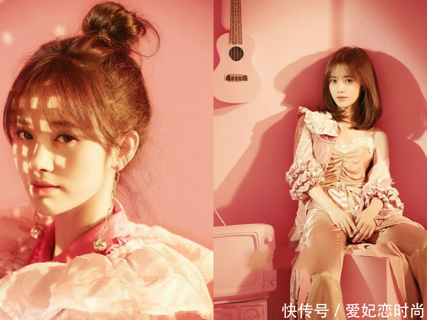 鞠婧祎短裤穿得太短了，难怪一路都要用“小猪佩奇”挡着！