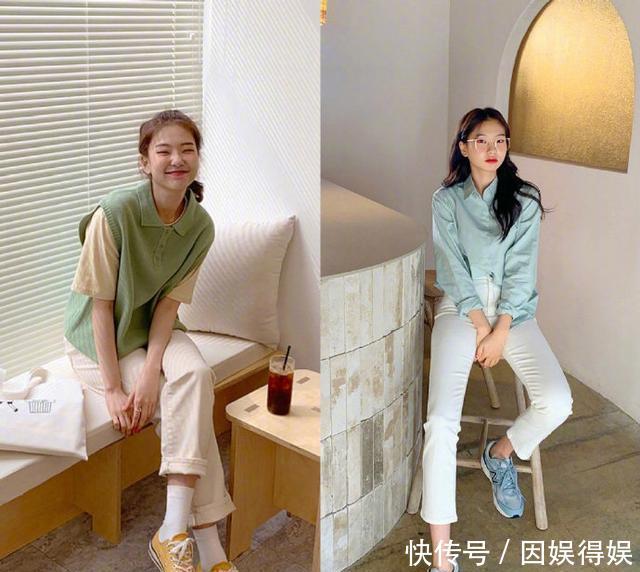 #衬衫#初恋脸再配上清新好看的少女风,打造迷人气质,不会辜负春天