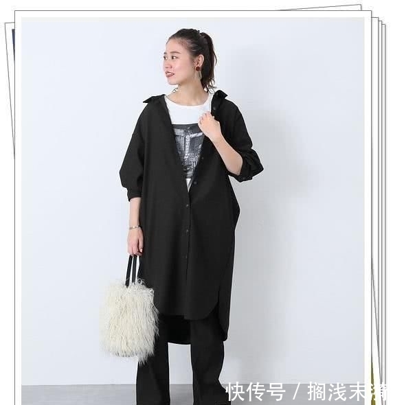  「春季造型」小黑裙别乱买！黑色衬衫连衣裙才更实用，24个春季日系造型示范