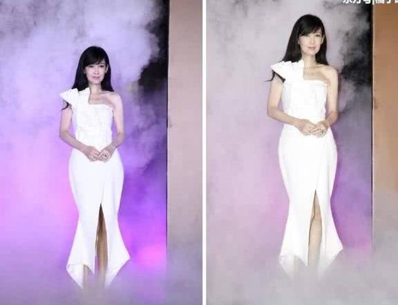 52岁周慧敏气质超群，一身吊带连衣裙搭配高跟鞋，真有50岁？