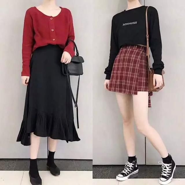 2018秋天穿搭半身裙这样穿,也可以拥有大长腿!