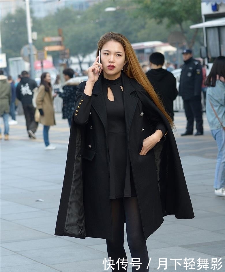  【精致】街拍黑丝黑裙，精致美女，御姐女王范气场超强