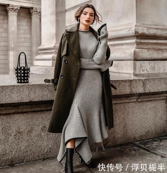 过时:打底裤过时了,现在流行“裙子+短靴”,配西装、大衣都有范儿