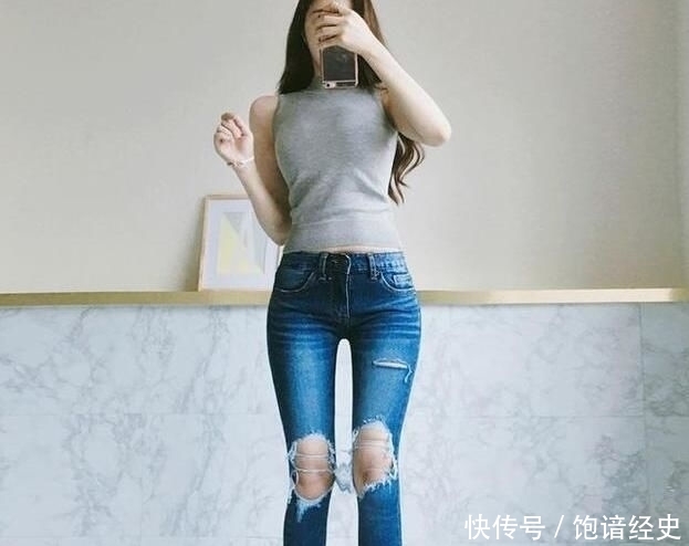  『洒脱』干练洒脱的牛仔裤美女，穿出美好身姿