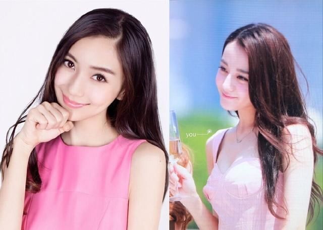 29岁baby和26岁热巴同穿小粉裙，是不是真的女神脸，一目了然！