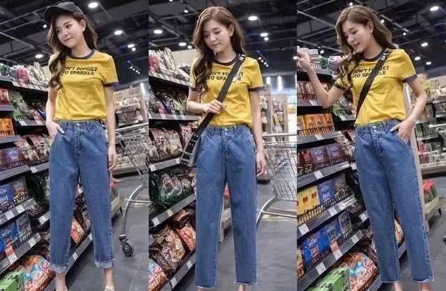 「显腿长」最潮穿搭“t恤+牛仔裤”,女生这样穿轻松显瘦还显高!