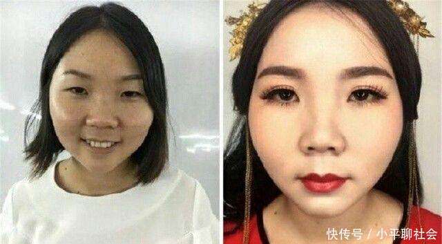 女孩平常不化妆, 结婚这天第一次化妆 新郎看傻: 是不是娶错人了
