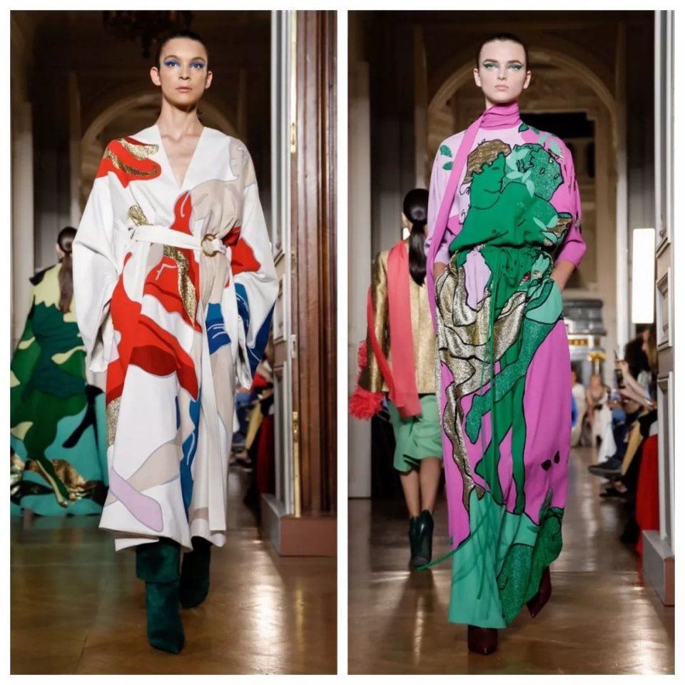 花团包围脸庞，羽毛变成云朵，世界上没有Valentino不敢做的少女