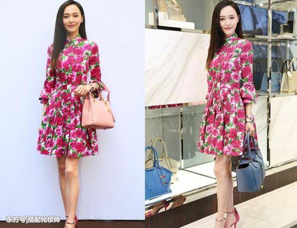 李兰迪穿花裙子，张子枫穿花裙子，气质真的是不一样的！