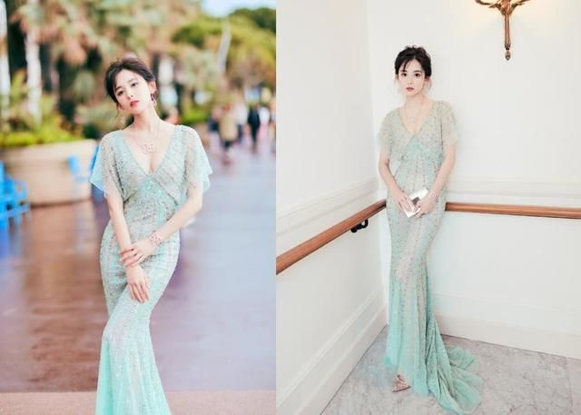 古力娜扎穿深V鱼尾裙现身，好身材藏不住，网友：越看越有女人味