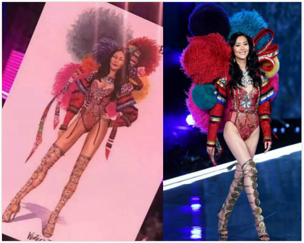 维密手稿VS实物，刺绣、流苏和羽毛，中国风的运用简直美呆了！