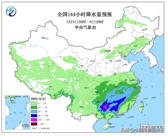 新一轮暴雨袭来，3月1号夜间，雨势最强，规模最大