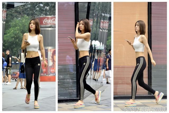 用瑜伽裤做打底裤的小姐姐，穿着厚底拖鞋是要光着脚锻炼吗？