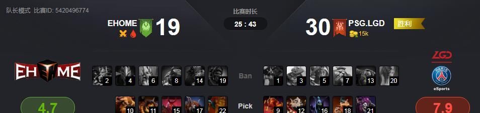 『EHOME』JJB 职业联赛S2小组赛,PSG.LGD 2:0 完胜EHOME