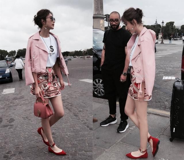 张俪穿吊带裙现身，肩带勒得好紧，网友：看着都呼吸困难！