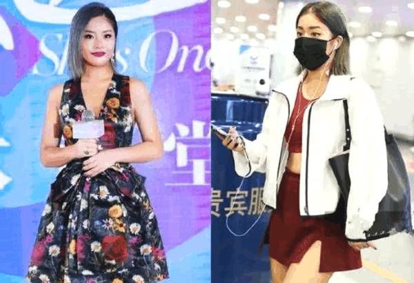 王菊时尚搭配现身机场, “炫腹”秀腿, 看起来像是瘦了二十斤