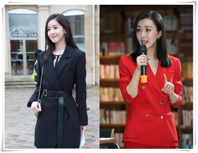 当章泽天和田朴珺同穿西装，网友：一个霸道总裁一个公司前台！