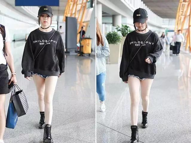 邓紫棋的最新机场秀，脱下皮裤后变牛仔风，网友:破洞是新爱好?