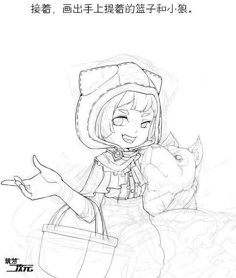 绘画教程|喂?我是小红帽，大灰狼在我手里