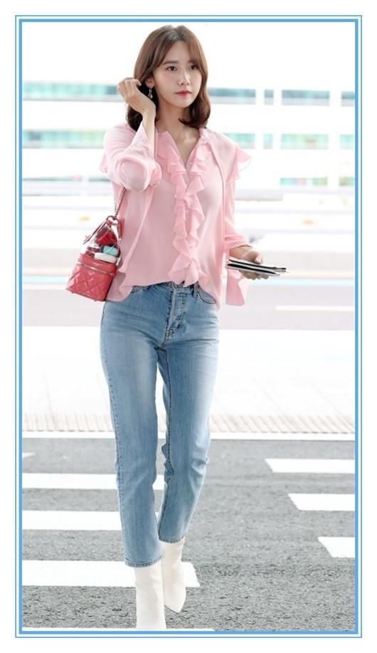 林允儿94斤，乔欣也94斤，二人同穿仔裤，身材完全不在一个档次上