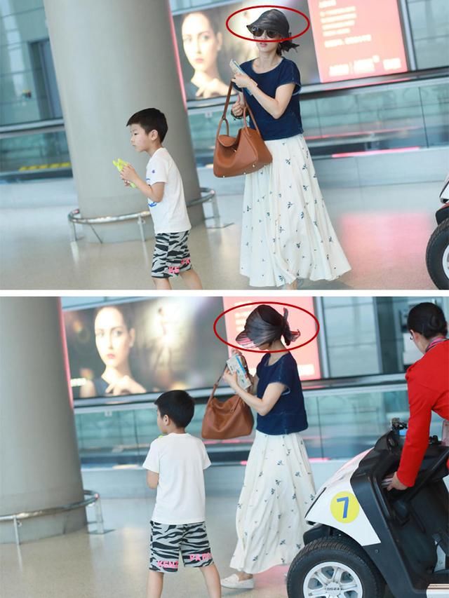 黄圣依两次现身机场居然戴了顶塑料袋帽子，网友直呼看不懂这造型