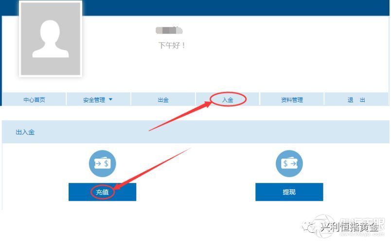 【兴利恒指黄金】兴利国际期货、平台出入金流程。