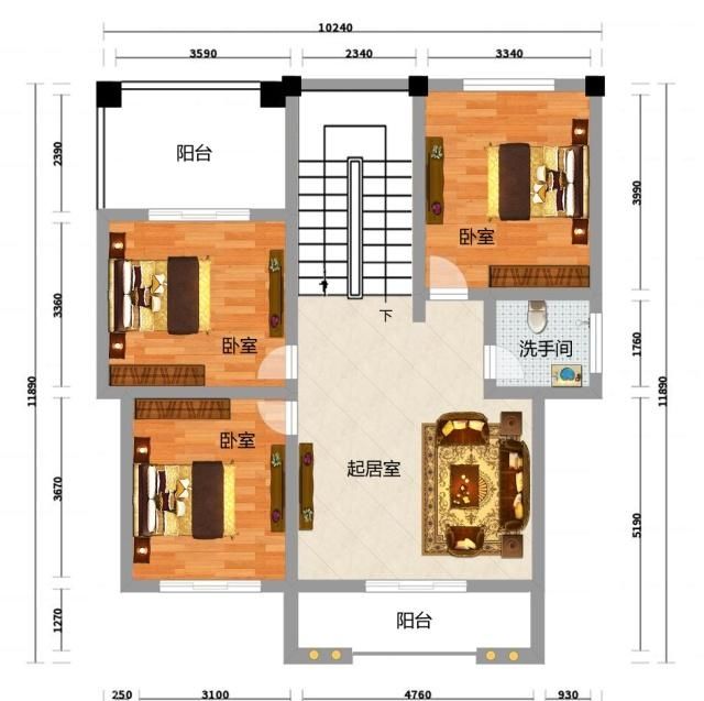  「平面图」面宽10米多的农村三层小别墅，家里建上一栋也挺气派