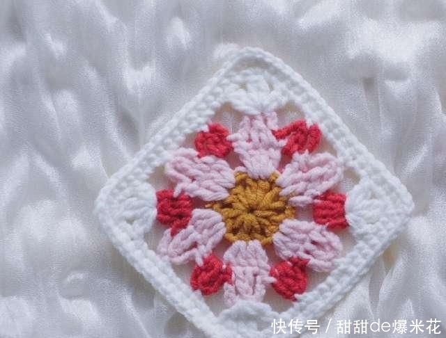 『钩针』多款四边形钩针花片,都有图解说明,喜欢就拿走