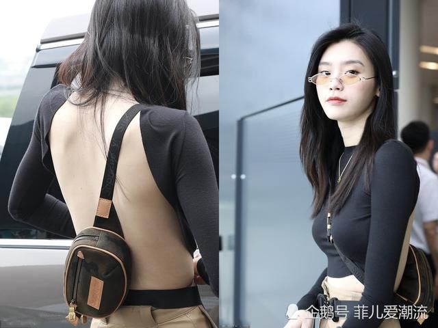 奚梦瑶穿薄纱裙现身，居然敢把裙子撩到大腿根，网友:显腿长呗!