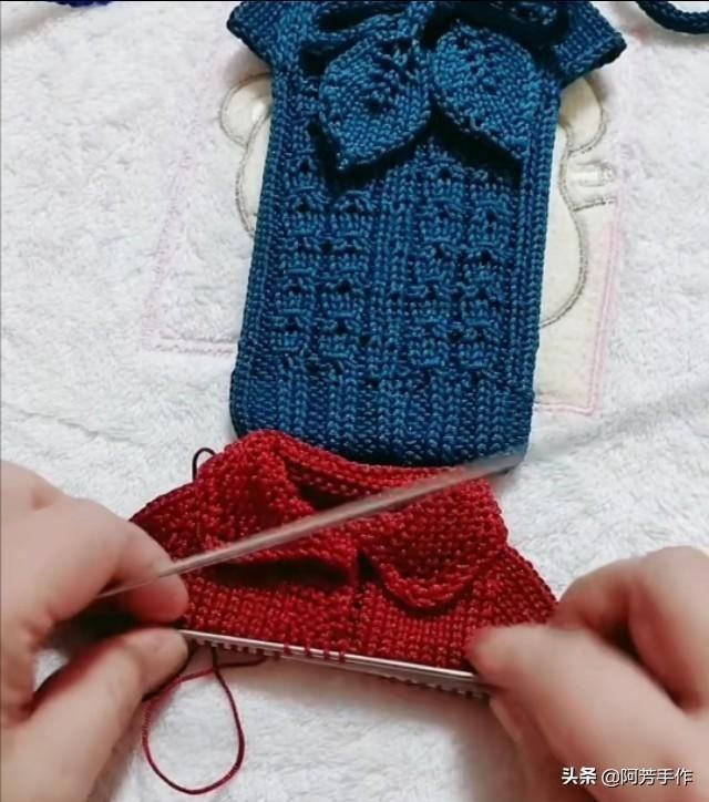 【2针上】棒针小衣服手机套怎么做?
