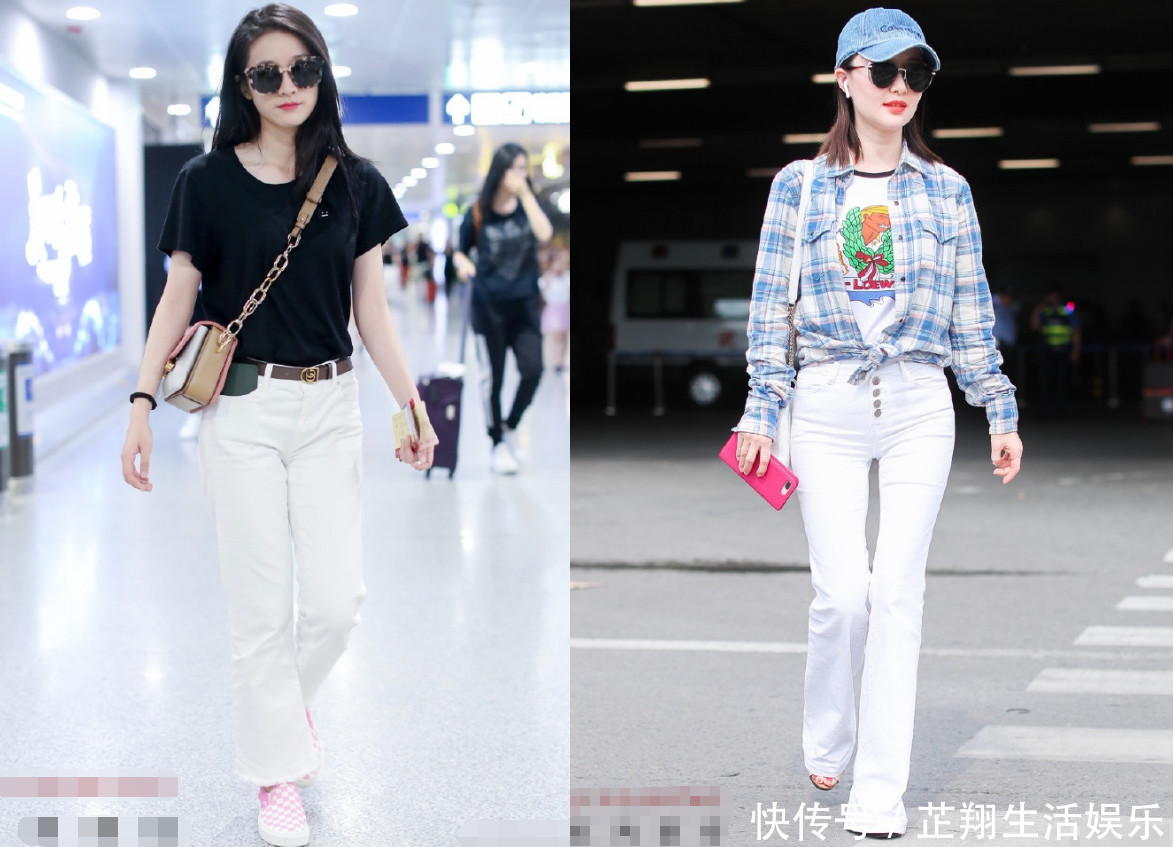 没舒畅的身材真别穿白牛仔裤，像张雪迎一样穿成买家秀就太尴尬了