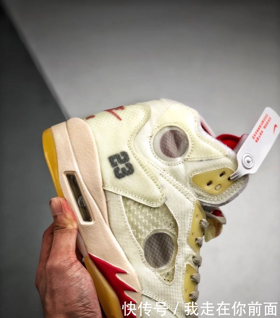 #测评#奶白色蝉翼鞋面!OW x AJ5 新联名周年限定开箱测评!