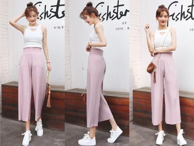 今年很流行的“粉色阔腿裤”，我选这4款，穿上身很美还显瘦！