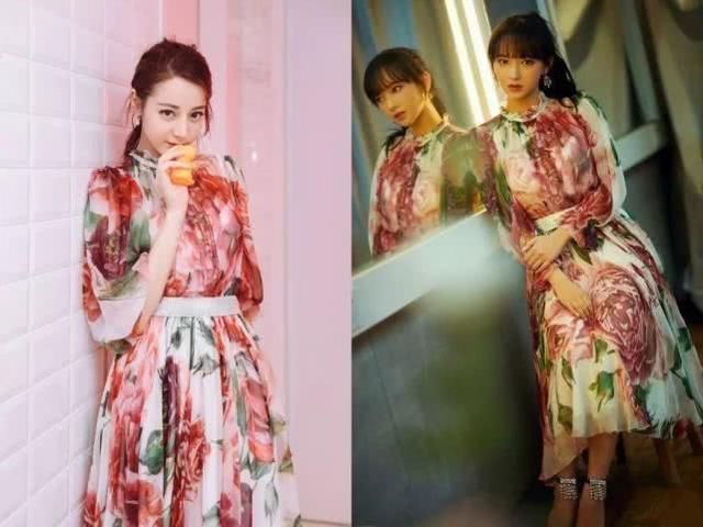 撞衫迪丽热巴被虐惨!迪丽热巴显贵气，她却像在地摊上买的?