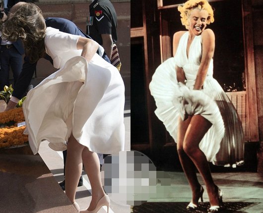 当凯特王妃的短裙遇上狂风，一边强装淡定，一边掩饰尴尬!