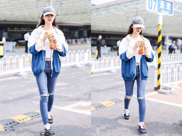 22岁林允与24岁乔欣，同穿露脐装，谁才是真的“小腰精”？