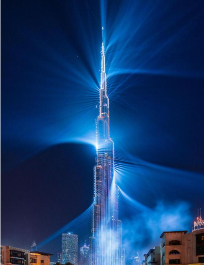 世界上最震撼的灯光秀,照亮整个夜空,土豪的世界我们不懂!