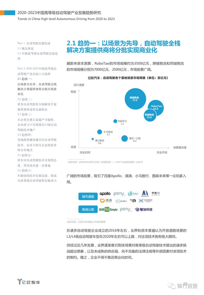  「中国」2020-2023中国高等级自动驾驶产业发展趋势研究