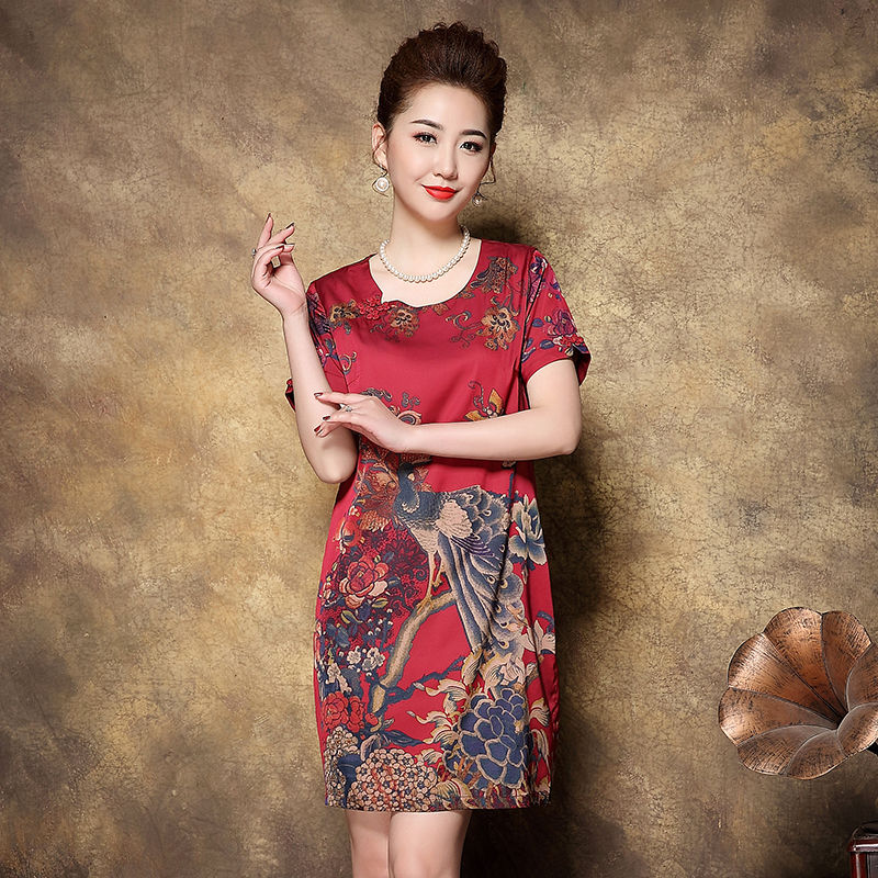 高贵真丝妈妈连衣裙，让妈妈更显优雅贵气